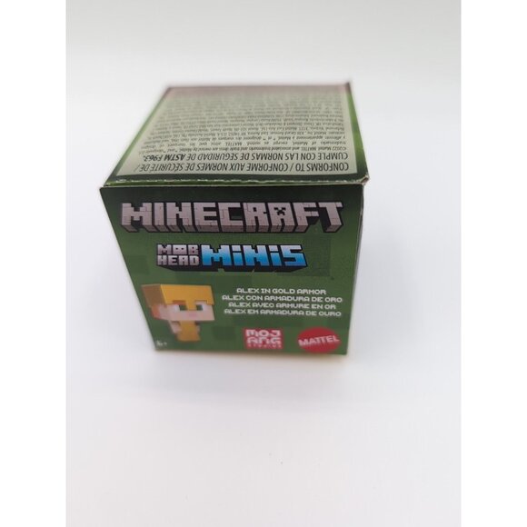 Minecraft Toys, Mob Head Minis Figures - Alex In Gold Armor - Picture 1 of 3